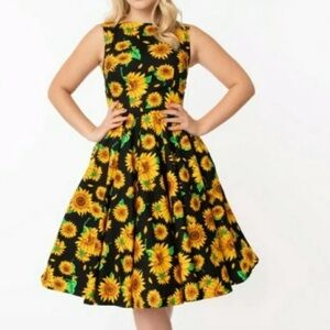 Unique vintage magnolia park sunflower swing dress